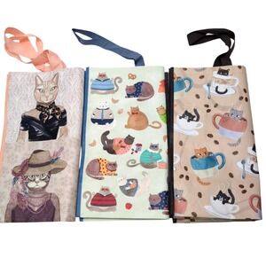 NEW 3 Cat Reusable Shopping Totes Bags Hats Cups Sweaters Marshalls TJMaxx